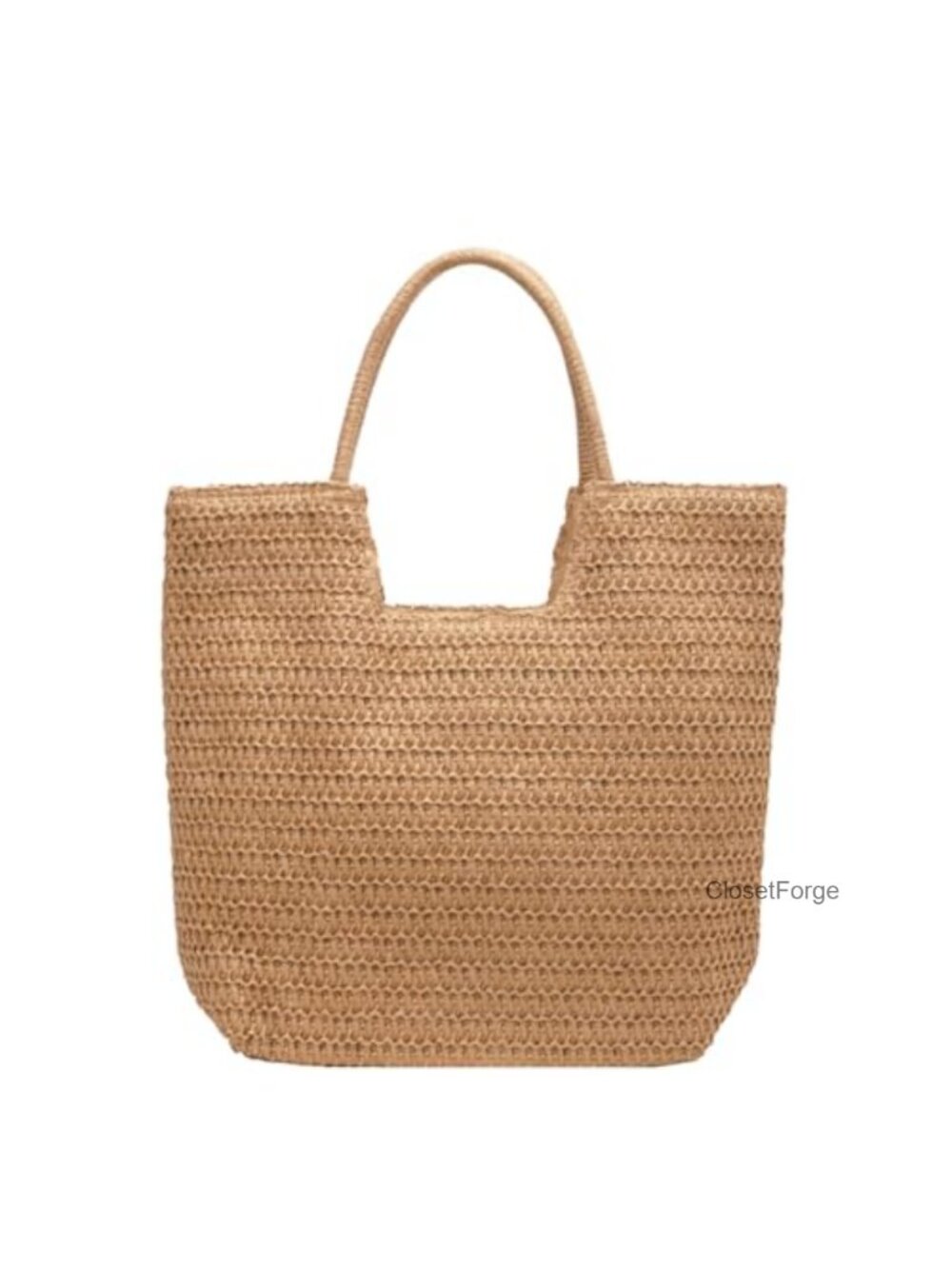 Woven Straw Hobo Tote Bag with Zipper Closure for Travel